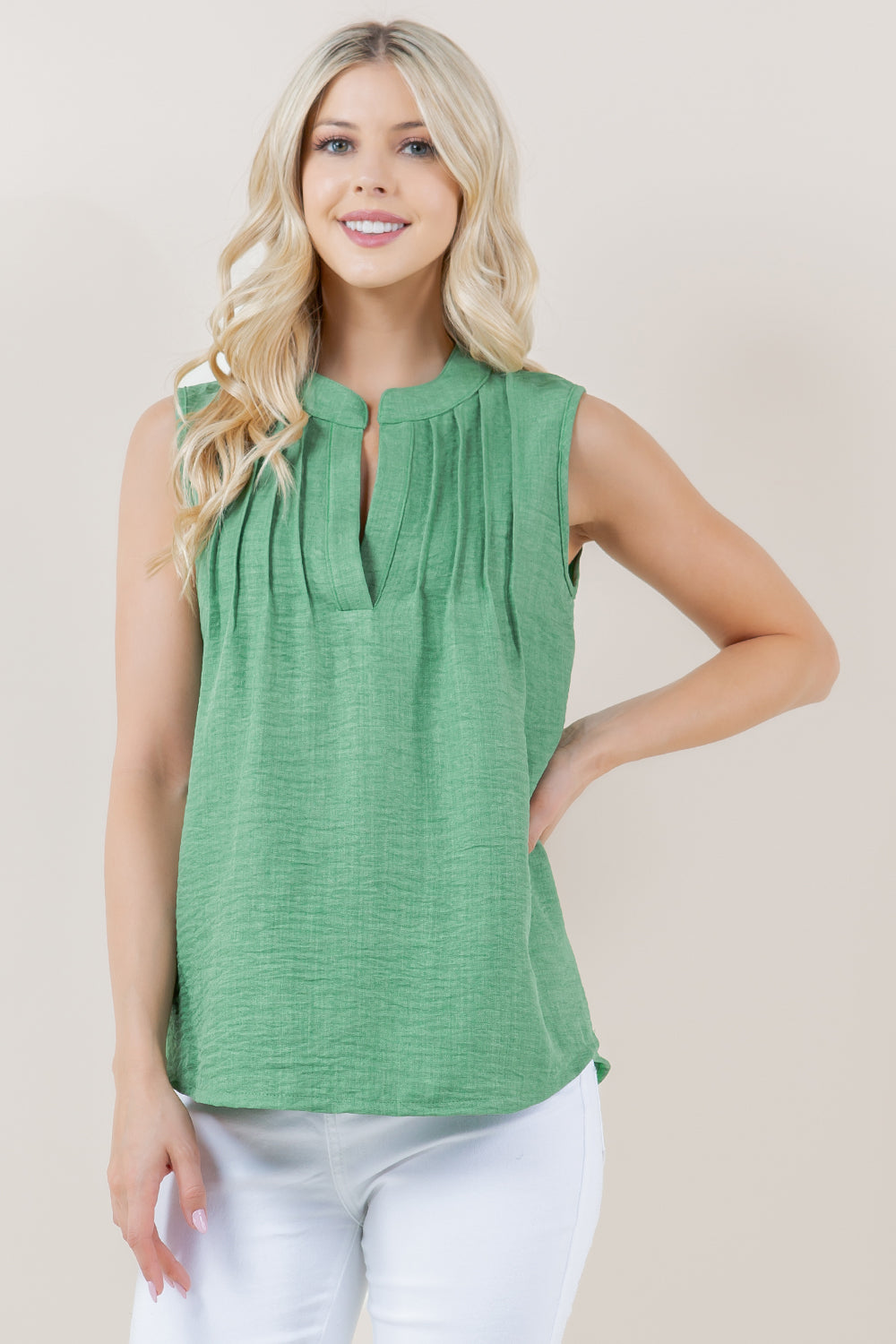 SL PINTUCK 1/2 PLACKET POPOVER TOP - T8004-PIN-4924