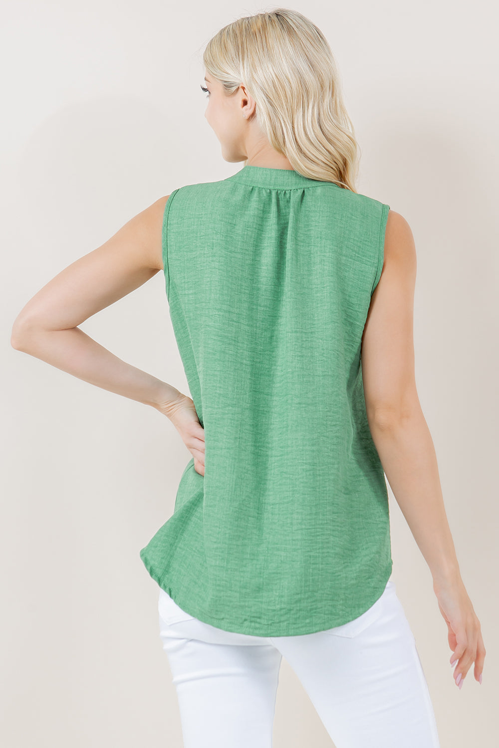 SL PINTUCK 1/2 PLACKET POPOVER TOP - T8004-PIN-4924