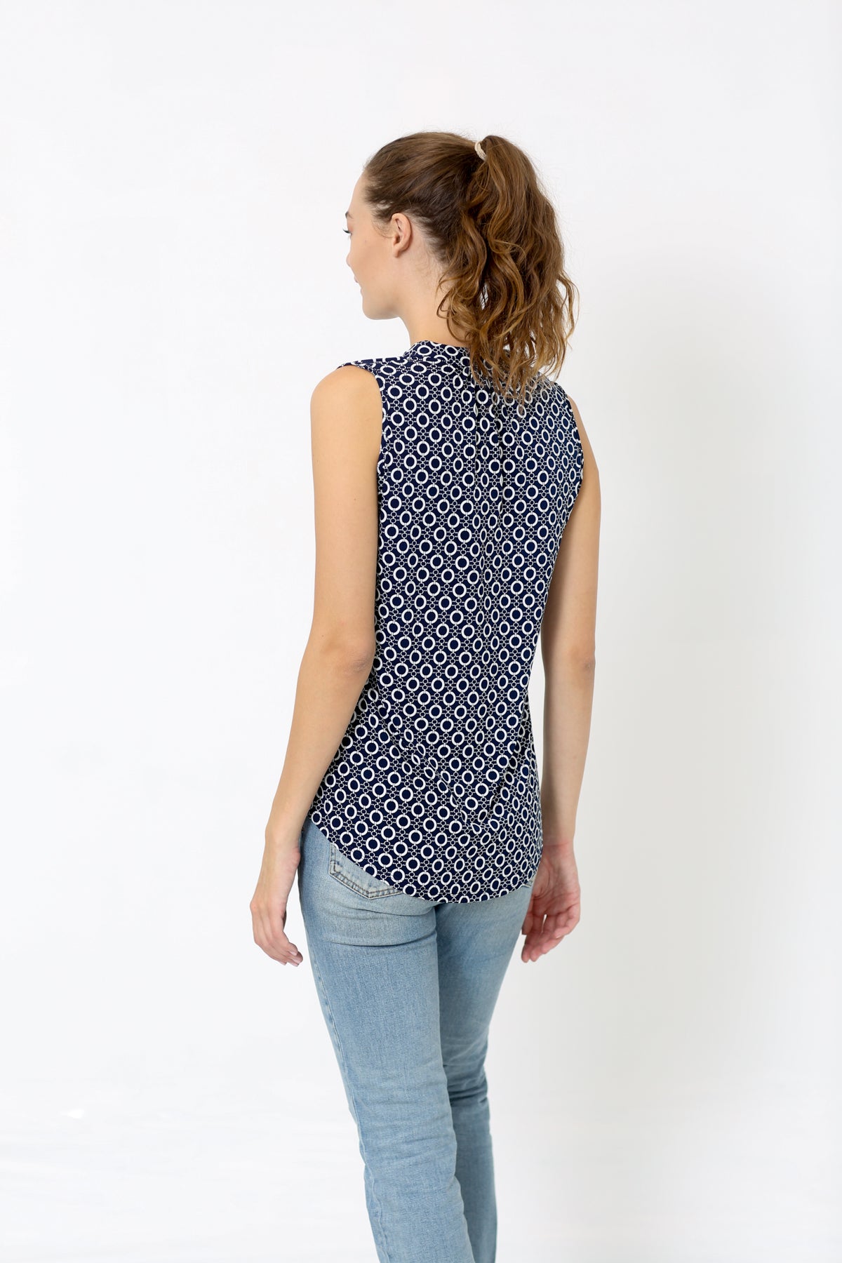 SLEEVELESS HALF PLACKET TOP - T8004-RM-1518226