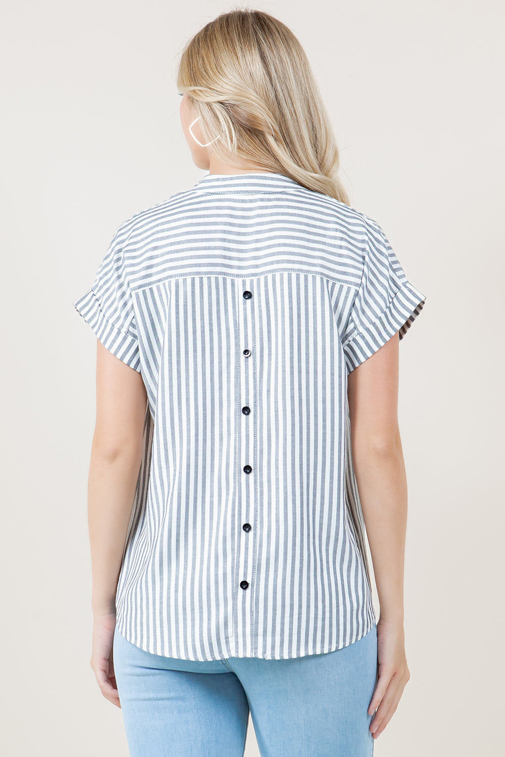 S/SLV BUTTON BACK DOLMAN POPOVER TOP - T8004-SS-1226