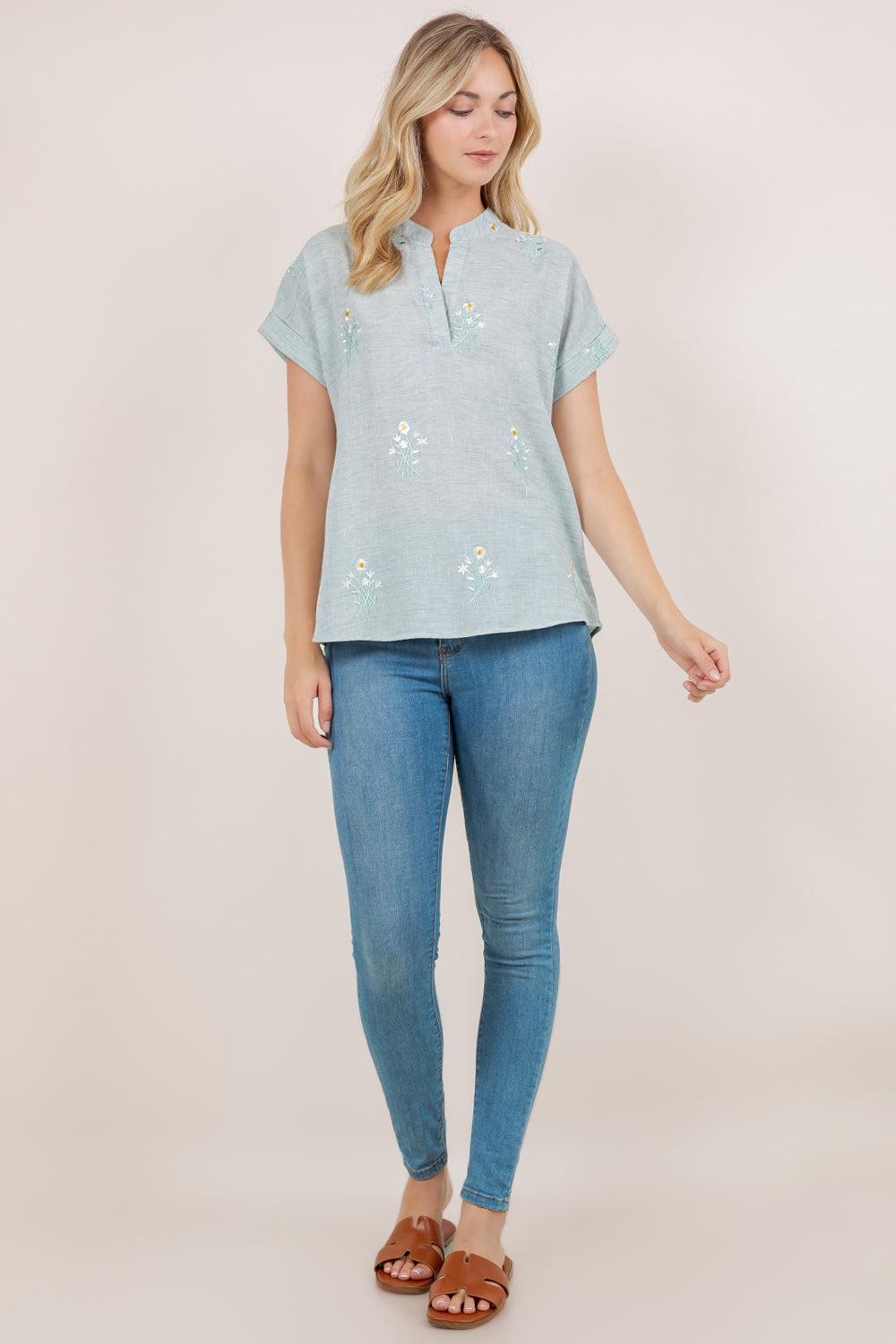 S/SLV BACK BUTTONED DOLMAN TOP T8004-SS-N0068
