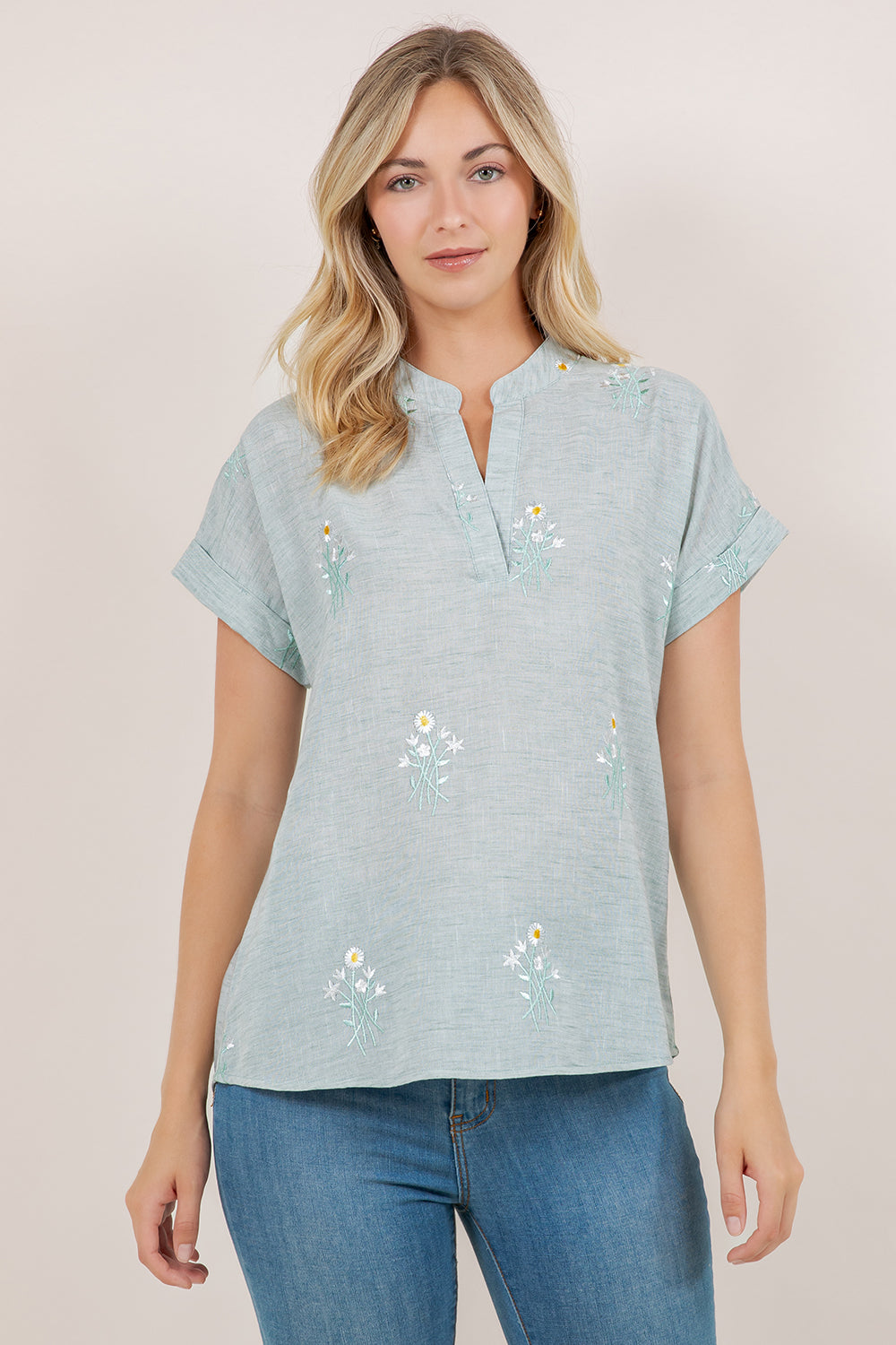 S/SLV BACK BUTTONED DOLMAN TOP T8004-SS-N0068