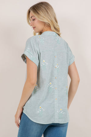 S/SLV BACK BUTTONED DOLMAN TOP T8004-SS-N0068