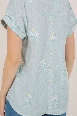 S/SLV BACK BUTTONED DOLMAN TOP T8004-SS-N0068