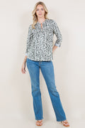 3/4 SLEEVE 1/2 PLACKET PINTUCK POPOVER - T8004PIN-34-A16284-CRITY