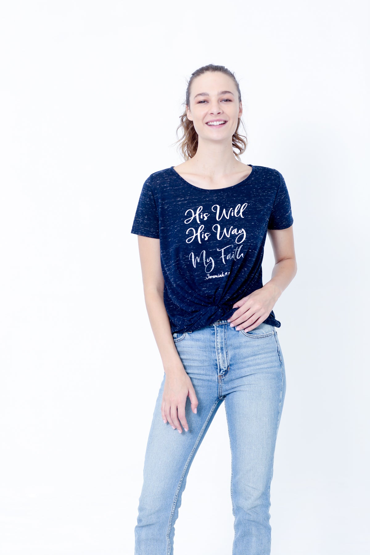 SS ROUND NECK TWIST FRONT - T8382