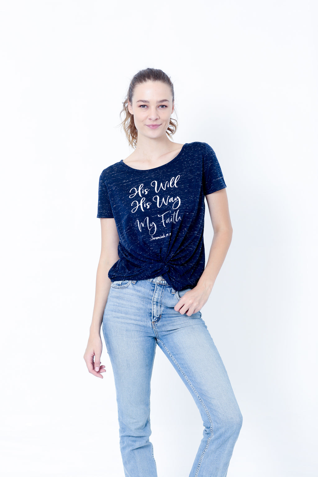 SS ROUND NECK TWIST FRONT - T8382