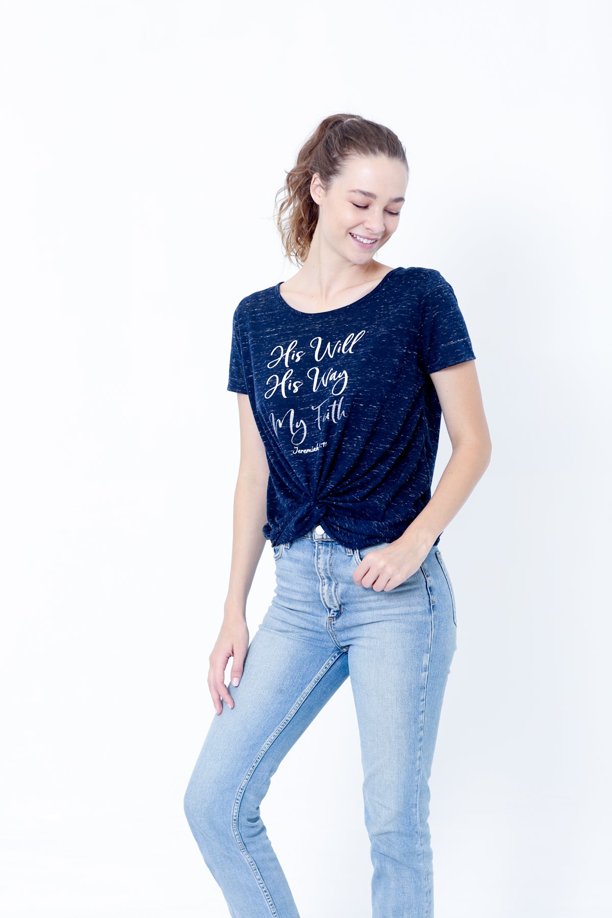 SS ROUND NECK TWIST FRONT - T8382