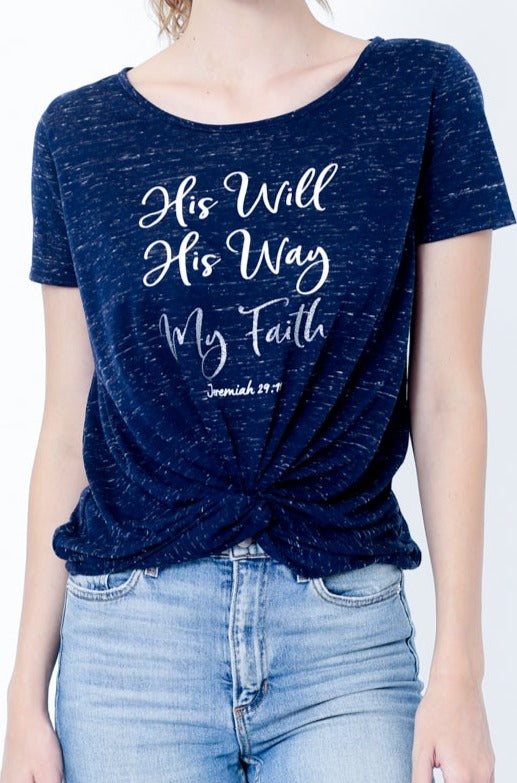 SS ROUND NECK TWIST FRONT - T8382