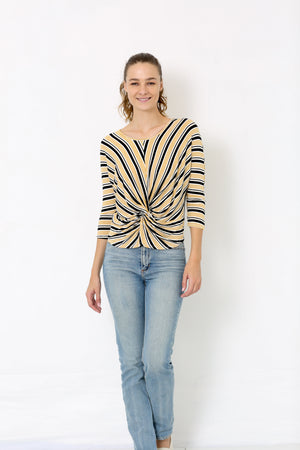 SCOOP NECK SHORT DOLMAN SLEEVE TWIST FRONT TOP - T8382-DLMN-0128