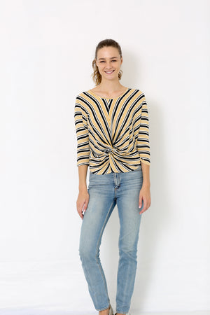 SCOOP NECK SHORT DOLMAN SLEEVE TWIST FRONT TOP - T8382-DLMN-0128