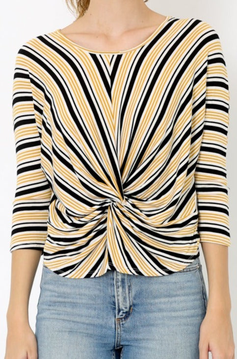 SCOOP NECK SHORT DOLMAN SLEEVE TWIST FRONT TOP - T8382-DLMN-0128