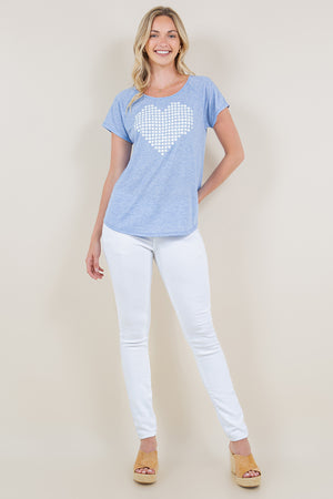 SHORT SLEEVE ROUND NECK TOP - T8382SS-J1036