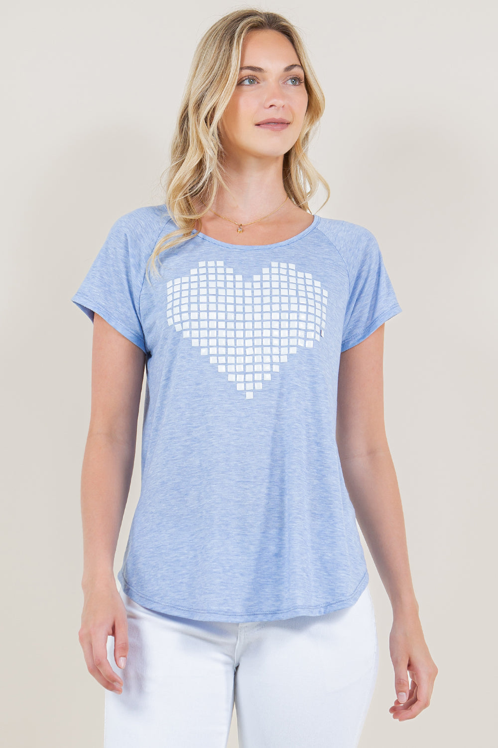 SHORT SLEEVE ROUND NECK TOP - T8382SS-J1036