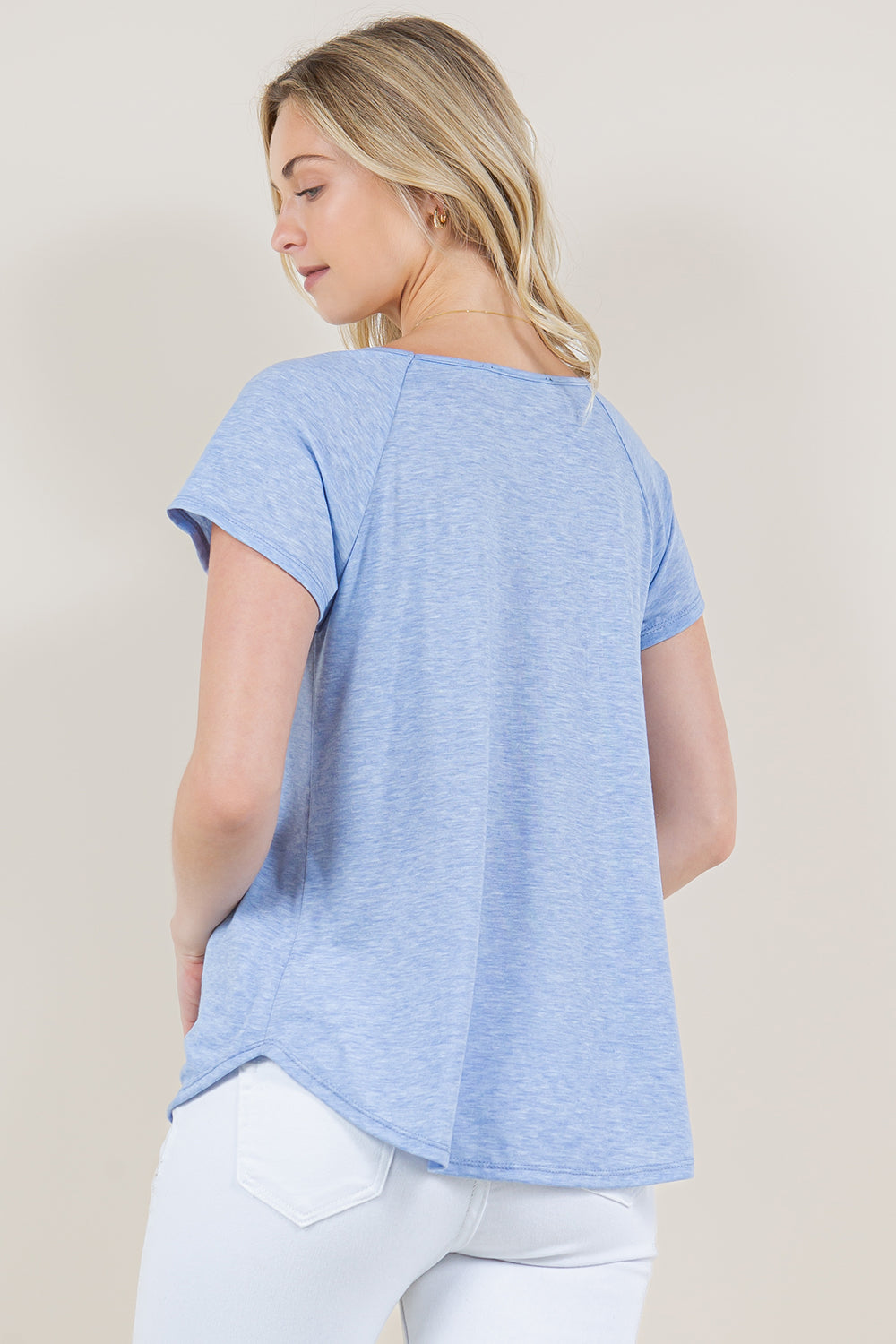 SHORT SLEEVE ROUND NECK TOP - T8382SS-J1036