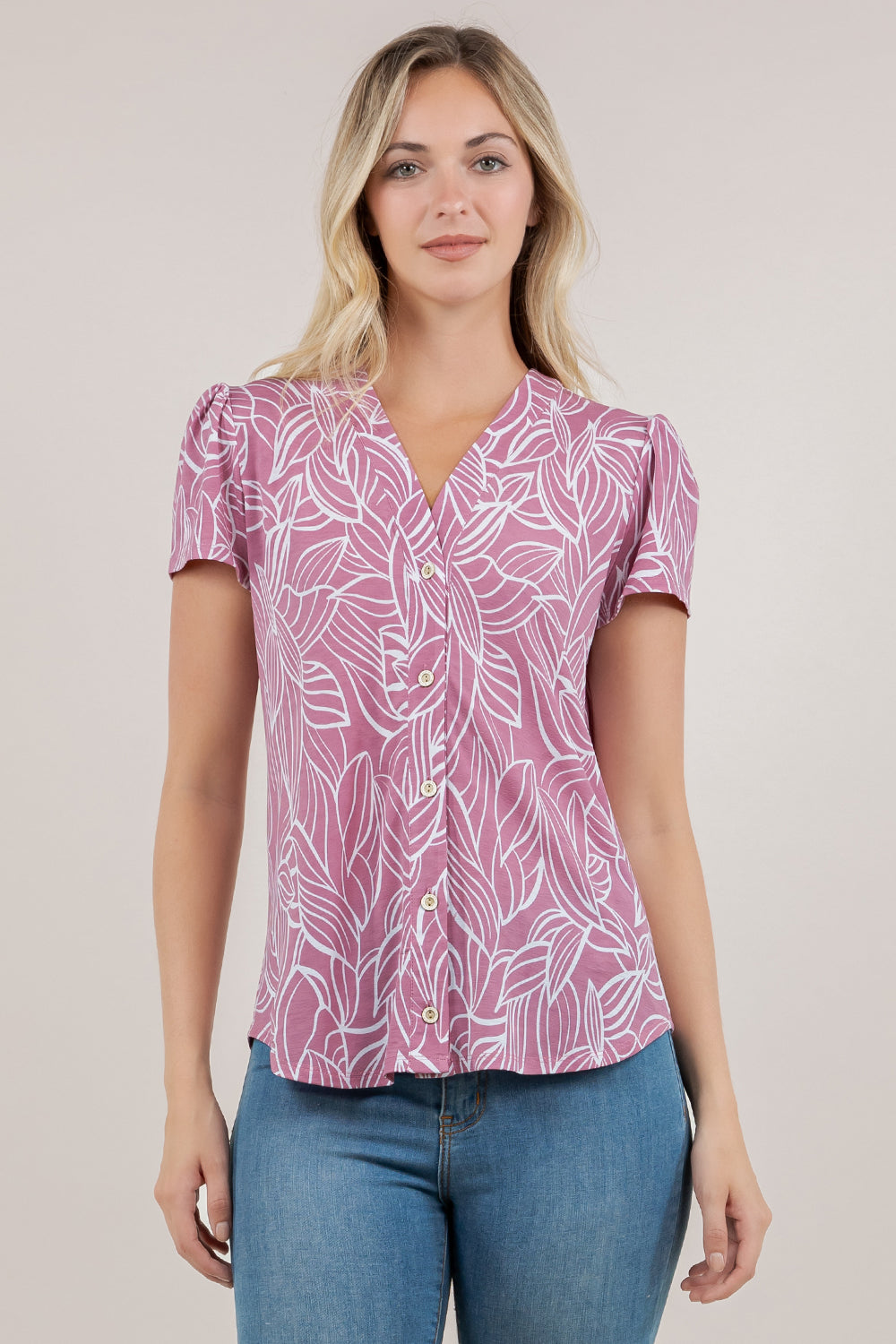 S/SLV BUTTON UP BLOUSE T9380-SS-91490