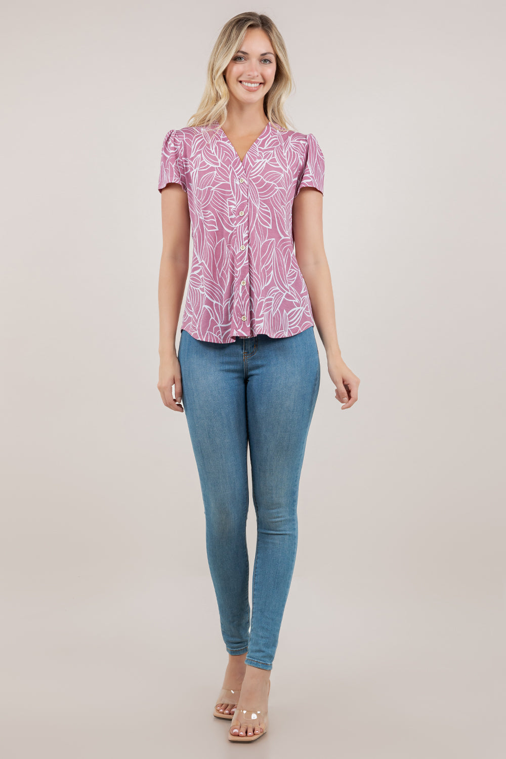 S/SLV BUTTON UP BLOUSE T9380-SS-91490