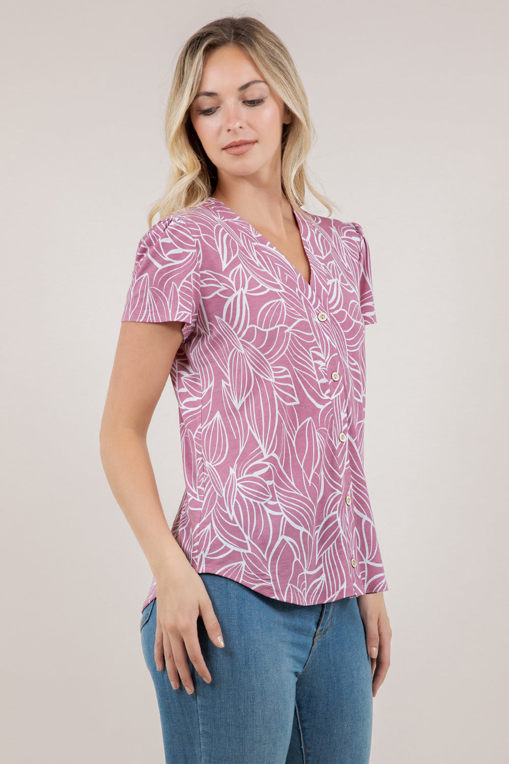 S/SLV BUTTON UP BLOUSE T9380-SS-91490