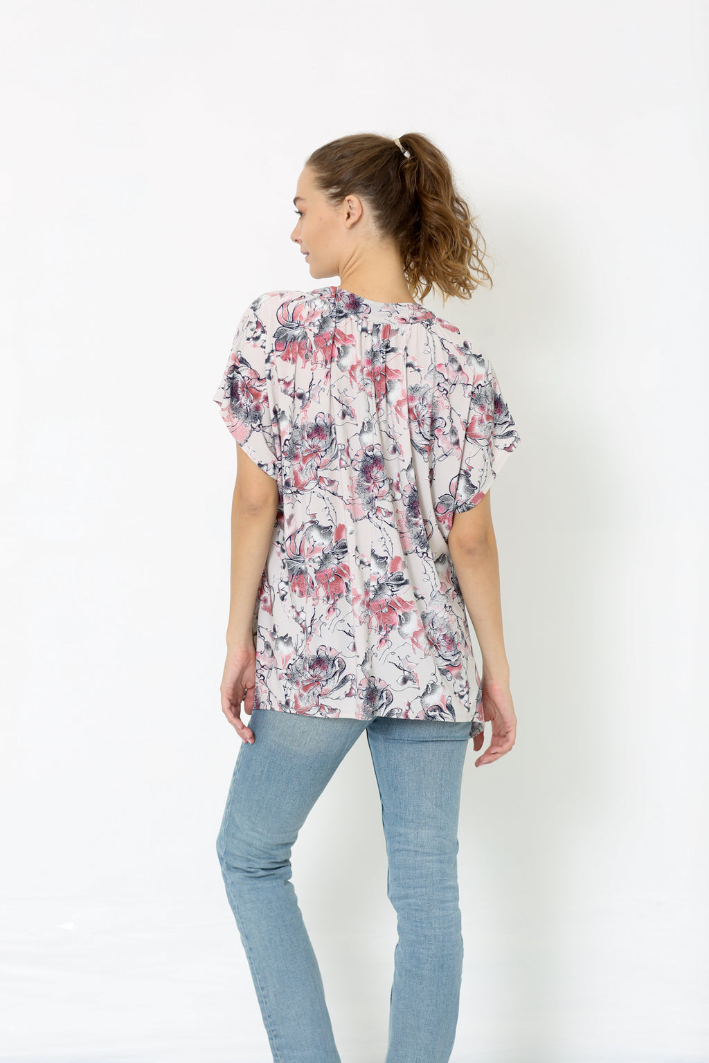 SS OPEN NECK LOOSE TOP - T9737X-55