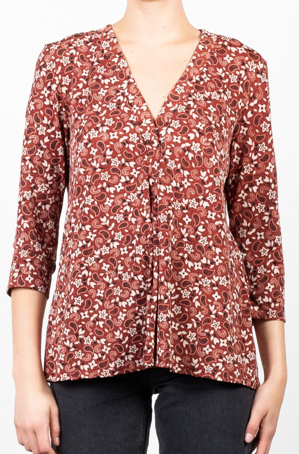 3/4 SLEEVE BUTTON SHIRT TOP T9759-34-JR454645-0