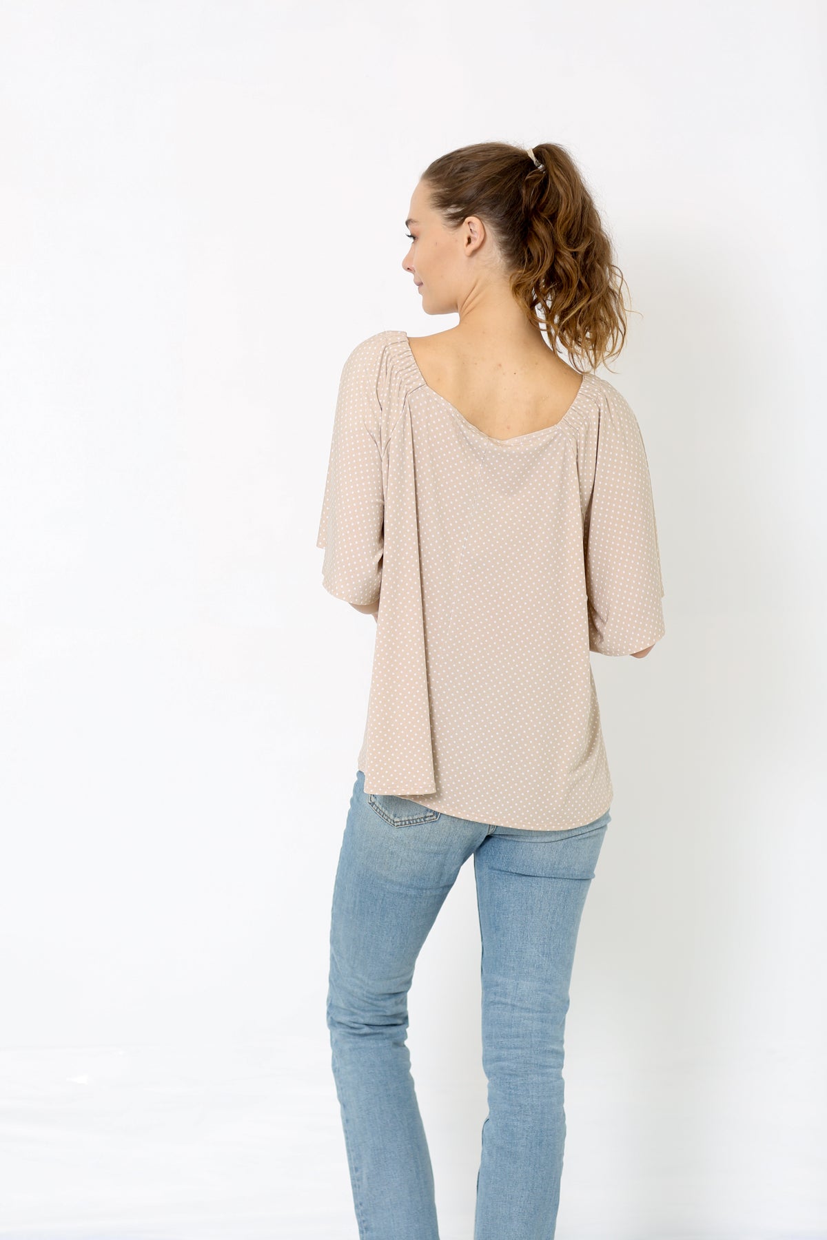 TULIP SLEEVES SQUARE NECK LOOSE TOP - T9779X-JS96386