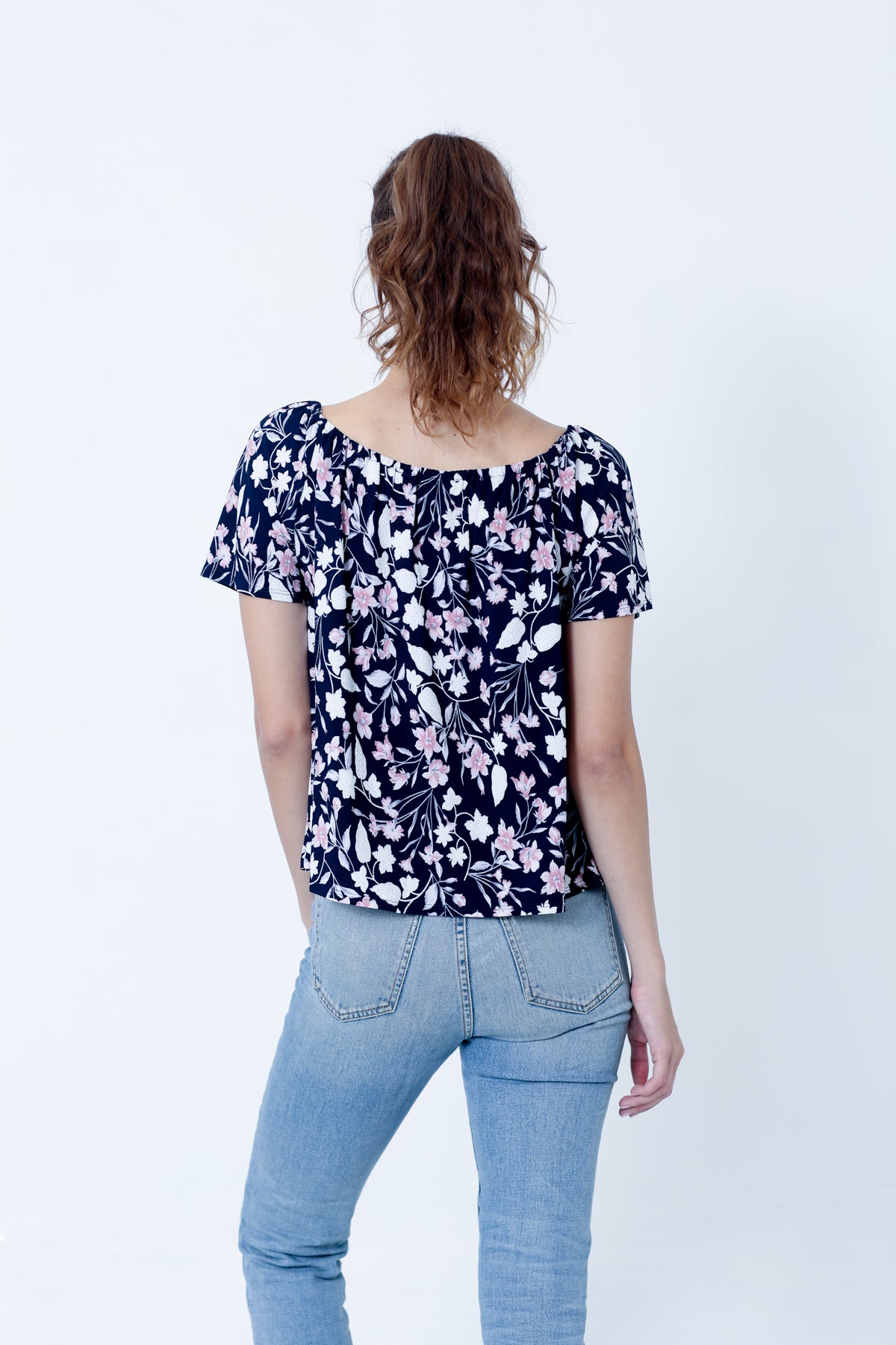 SS SQUARE NECK WITH SMOCKING ON IT - T9853-DSPR79467