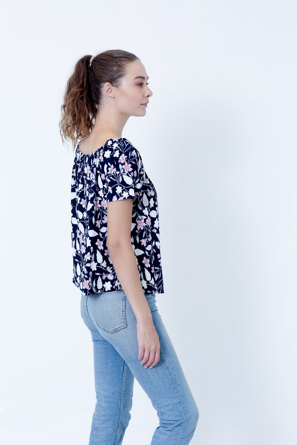 SS SQUARE NECK WITH SMOCKING ON IT - T9853-DSPR79467