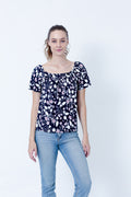 SS SQUARE NECK WITH SMOCKING ON IT - T9853-DSPR79467