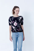 SS RUCHED TOP WITH SMOCKED HEM - T9985-DSPR74025