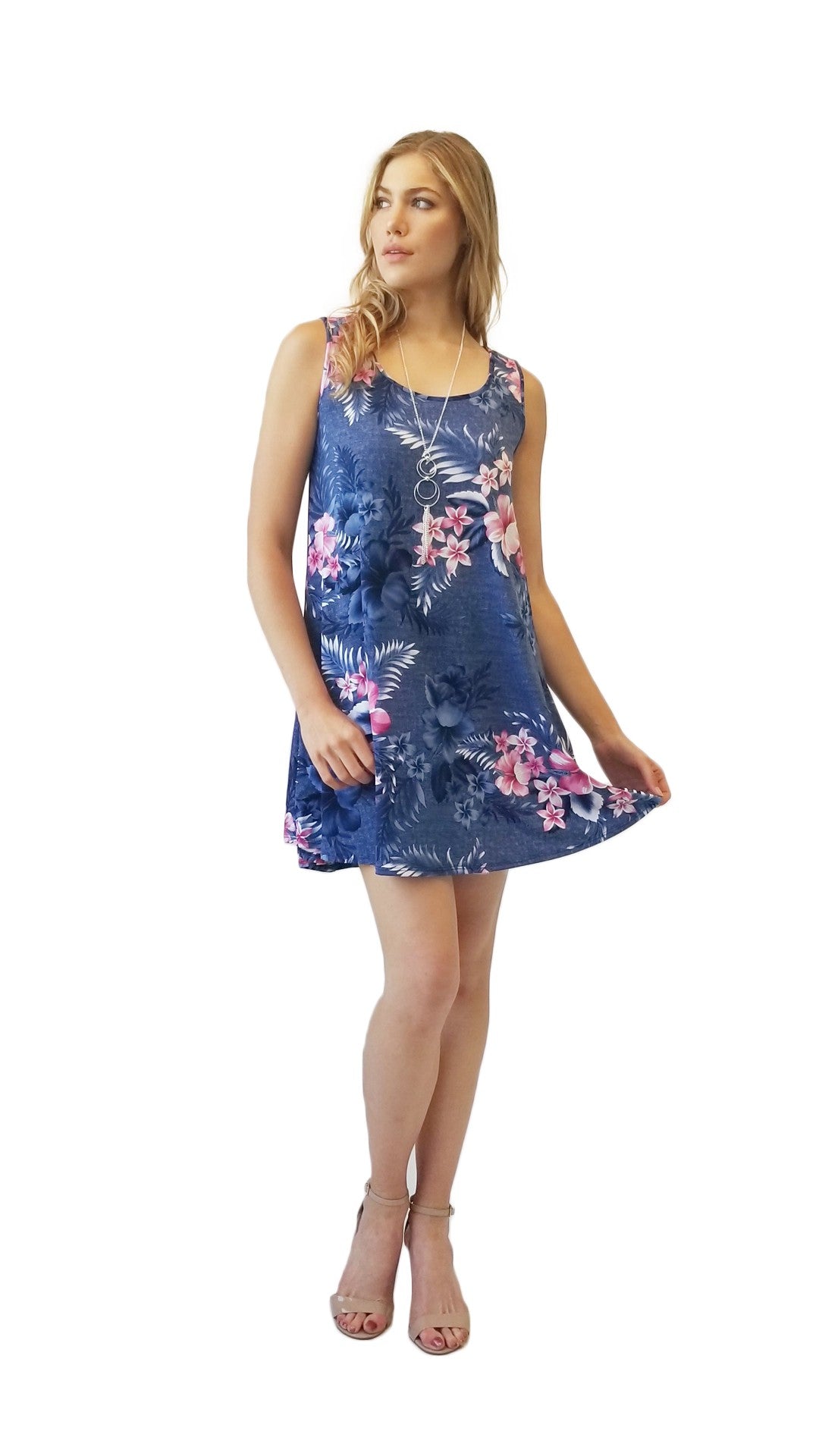 Tropical floral puff print