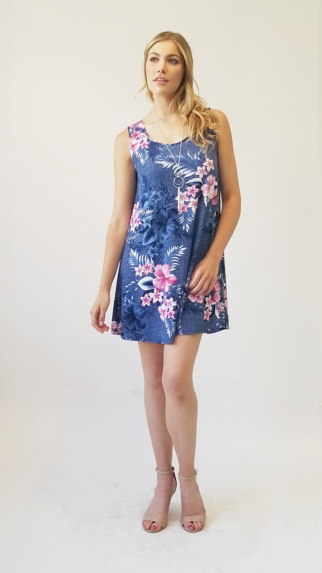 Tropical floral puff print