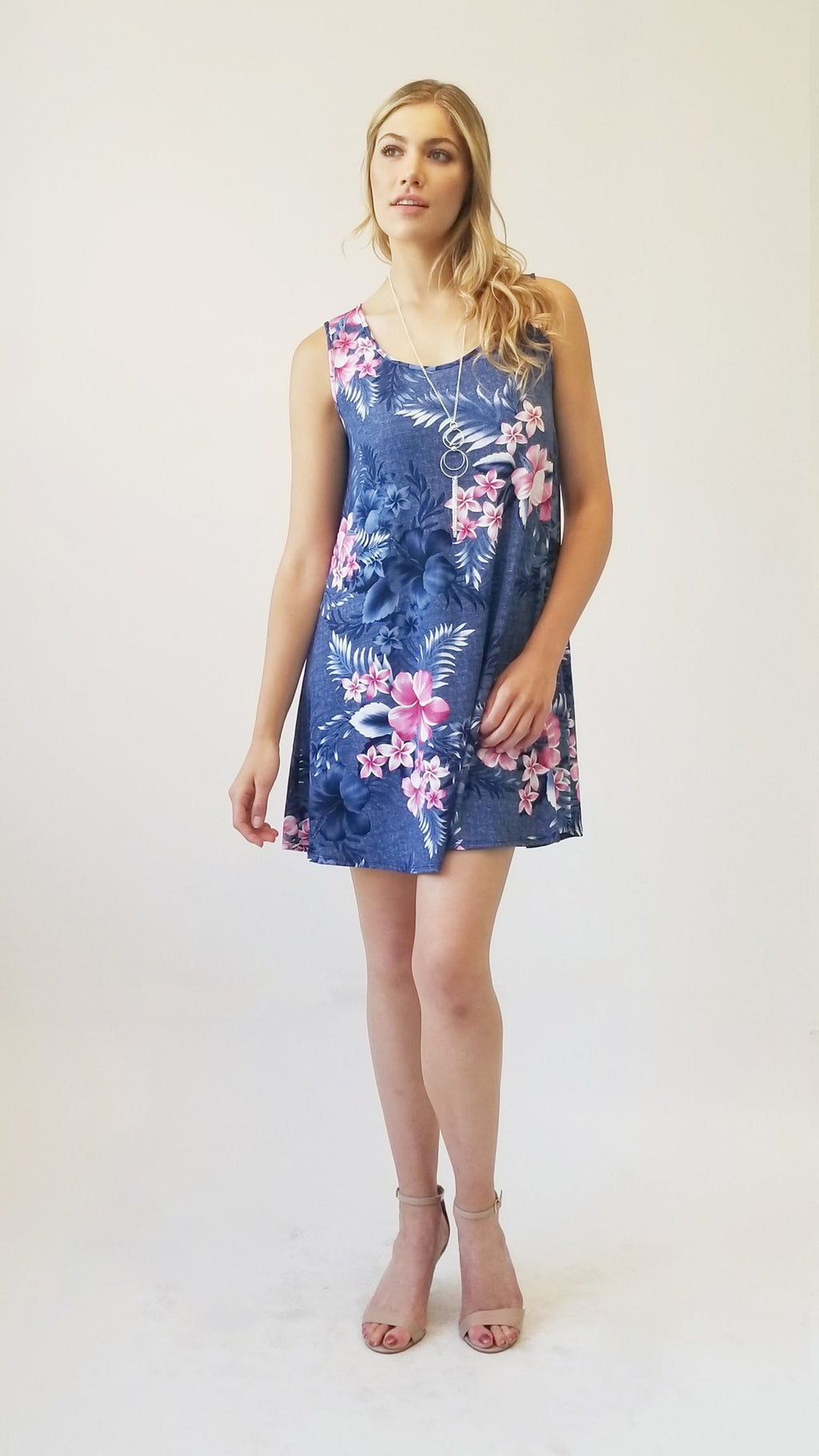 Tropical floral puff print