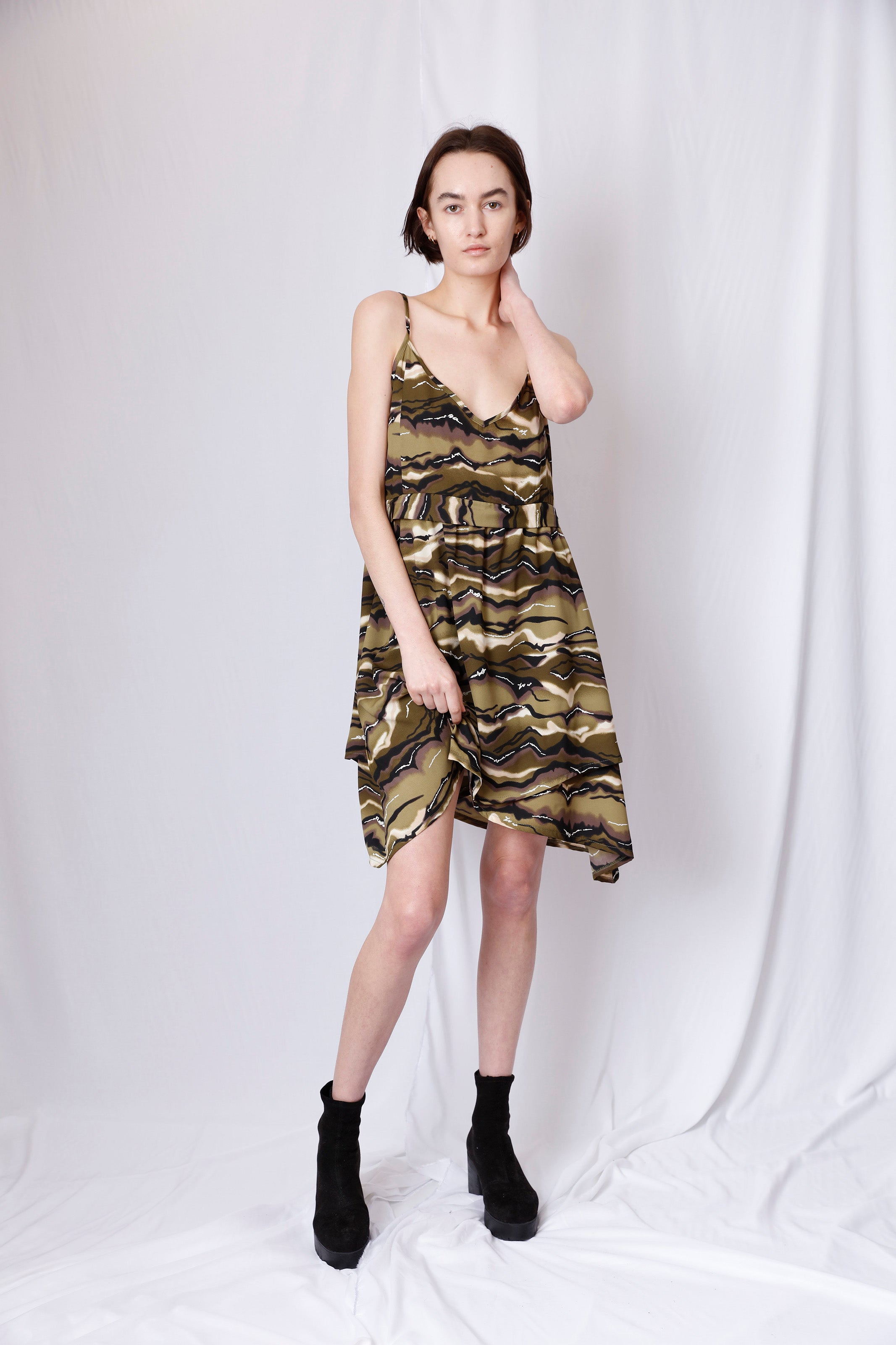 ASYMMETRICAL LAYERED TANK DRESS