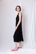 SLEEVE LESS MAXI DRESS WITH PIN TUCKS